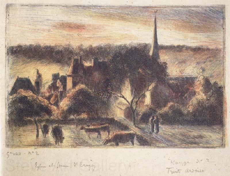 Camille Pissarro Church and farm at Eragny-sur-Epte France oil painting art